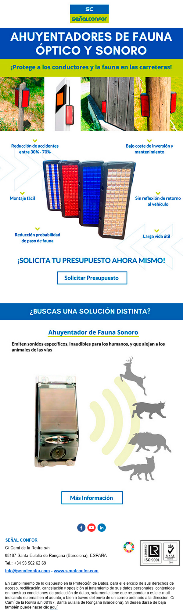 SENALCONFOR.COM - AHUYENTADORES DE FAUNA ÓPTICO Y SONORO