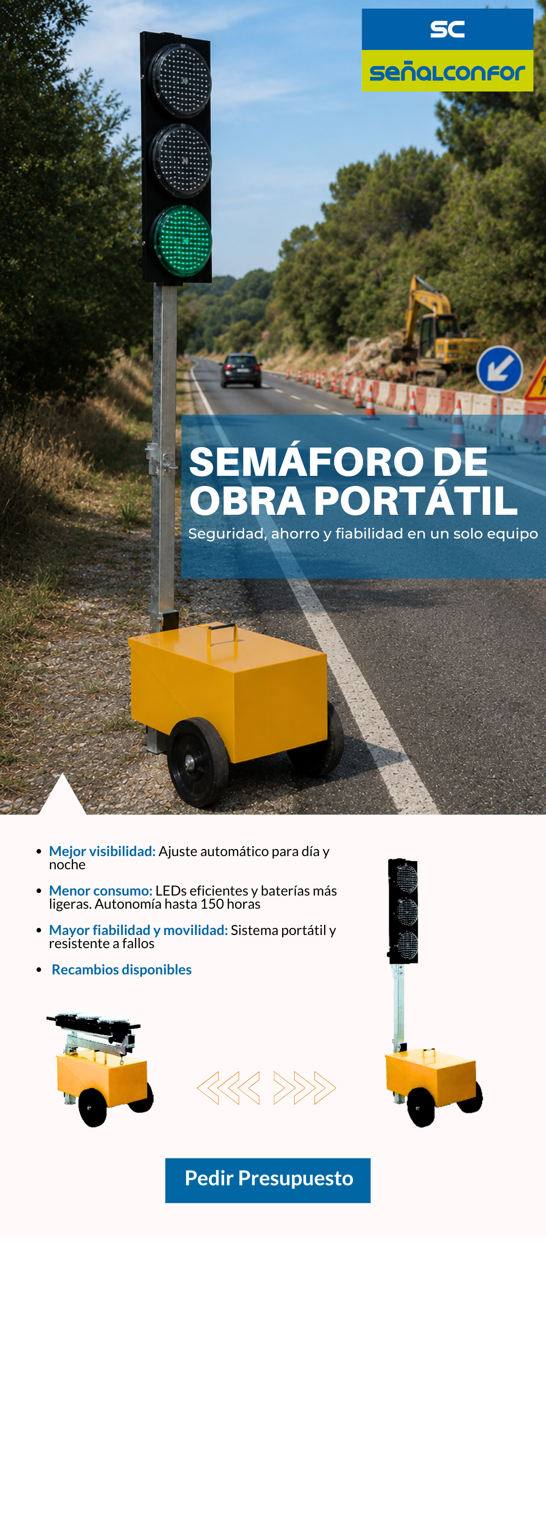 SENALCONFOR.COM - PORTABLE CONSTRUCTION TRAFFIC LIGHT